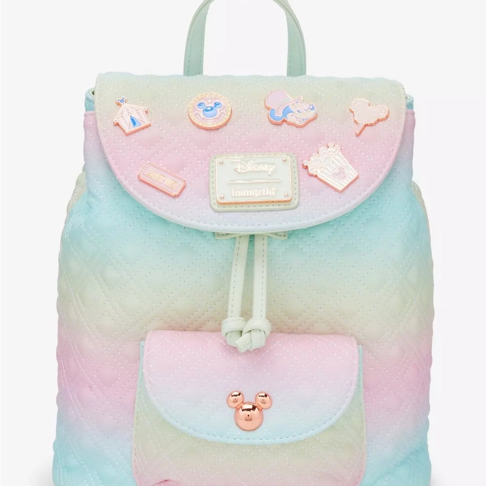 Loungefly Pastel Quilted Backpack with Disney Accents